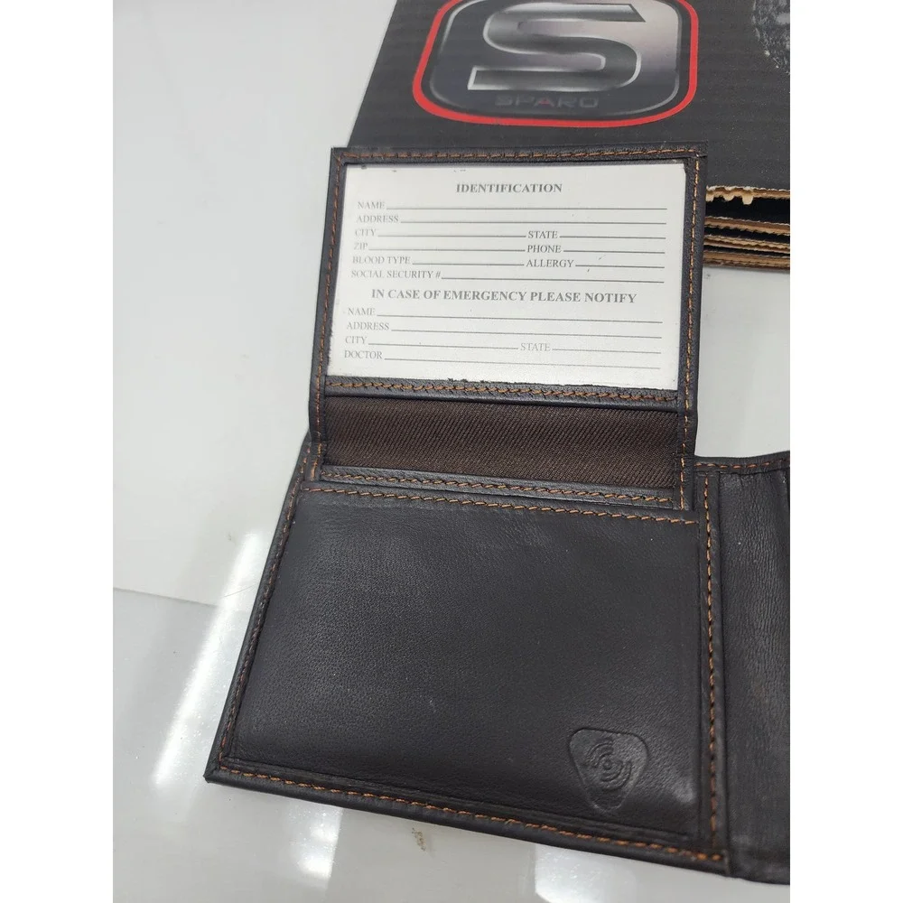 Sparo Mens Houston Texans Bifold Wallet Black Leather RFID Gift Size OS